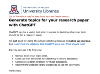 Generate topics for your research paper with ChatGPT
